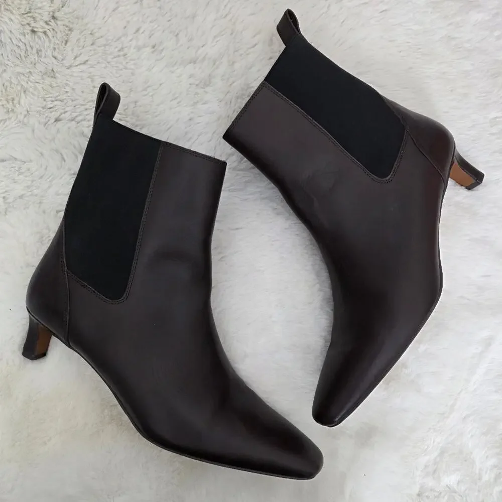 Madewell The Dimes Chelsea Dark Brown Turkish Coffee Ankle Booties 9